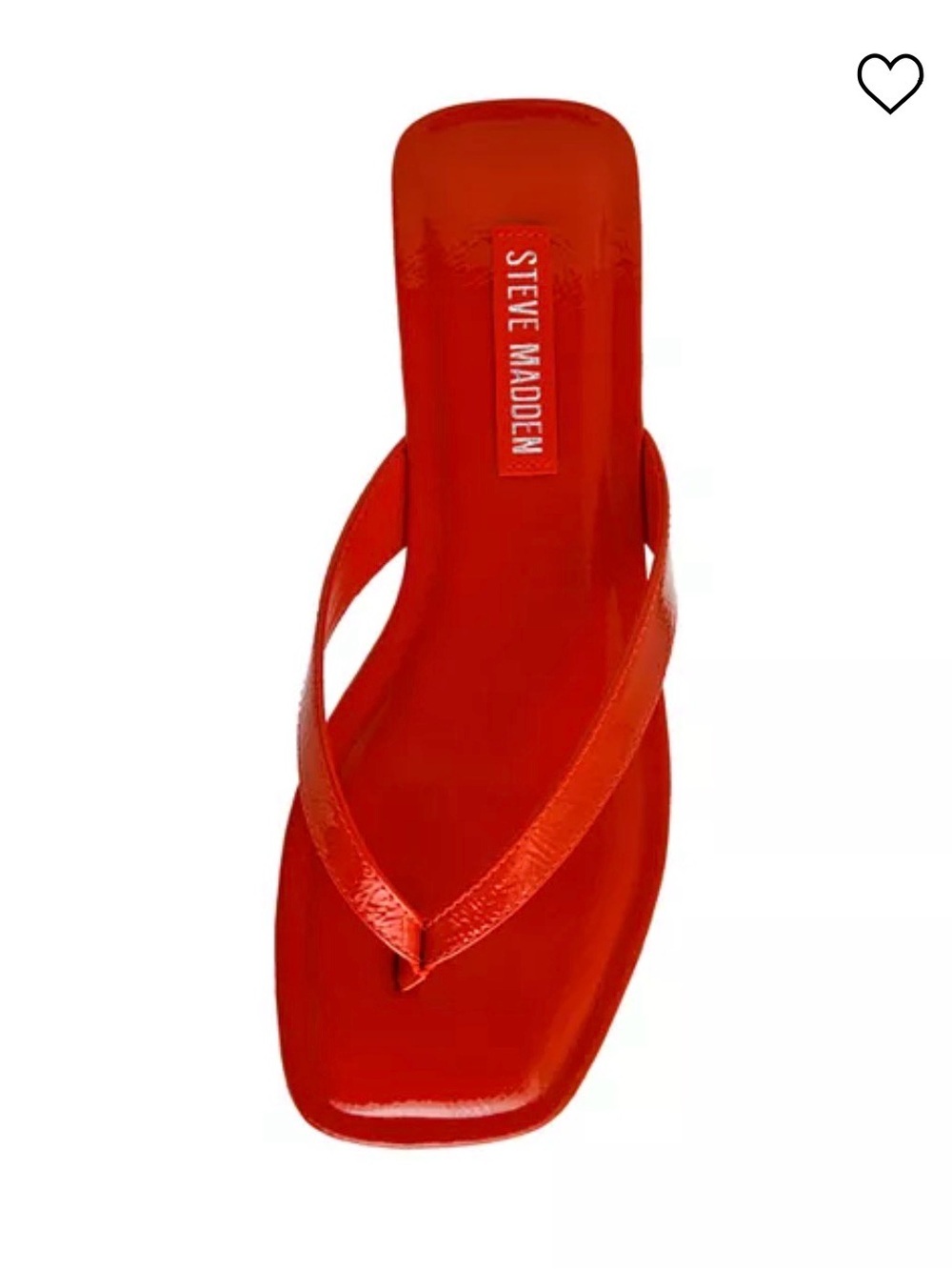 Steve Madden Red Patent Square Toe Thong Sandal
